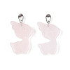 Natural Rose Quartz Pendants G-T144-11D-1