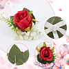 4Pcs Silk Imitation Rose Wrist Corsages AJEW-CP0008-46-5