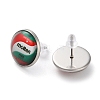 Sport Balls Glass & 304 Stainless Steel Stud Earrings for Women LS-EJEW-H005-01P-08-2