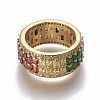 Cubic Zirconia Wide Band Rings RJEW-P074-15G-1