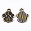 Dog Paw Prints Tibetan Style Alloy Charms Enamel Settings X-TIBEP-R338-30AB-NR-1
