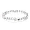 Synthetic Selenite Heart & Round Beaded Stretch Bracelet PG1850-9-1