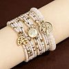 Bohemian Plastic & Glass Beads Multi-strand Stretch Bracelets WG97FA6-01-1
