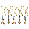 Rainbow Color Alloy Enamel Pendant Keychains KEYC-JKC00546-1