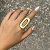 Matte Gold Color Alloy Cuff Rings for Women LS-RJEW-K260-07A-1