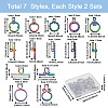 Biyun 14 Sets 7 Style PVD Vacuum Plating 304 Stainless Steel Toggle Clasps STAS-BY0001-01-10