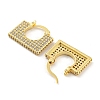 Rectangle Shape Brass Micro Pave Clear Cubic Zirconia Thick Hoop Earrings EJEW-Q785-04G-2