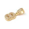 Brass Clear Cubic Zirconia European Dangle Charms LS-KK-R003-01G-08-3
