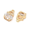Brass Pave Cubic Zirconia Oval Bag with Heart Charms KK-A286-09G-2