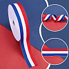 50 Yards Tricolor Polyester Striped Grosgrain Ribbon OCOR-WH0112-004A-3