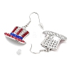 Independence Day Theme Alloy Enamel Dangle Earrings for Women EJEW-F335-01P-03-2