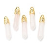 Bullet Natural Rose Quartz Pointed Pendants G-E332-C23-G-2