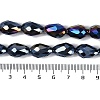 Opaque Solid Color Electroplate Glass Beads Strands EGLA-N013-P4mm-B01-4