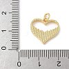 Brass Pave Natural White Shell Heart Charms with Jump Rings KK-S522-08E-G-3