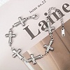 304 Stainless Steel Link Bracelets for Women LS-BJEW-Q041-01B-P-1