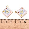 Printed Rack Plating Alloy Enamel Pendants ENAM-T020-05F-4