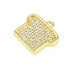 Brass Micro Pave Clear Cubic Zirconia Charms KK-L238-18G-2