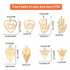 16Pcs 4 Style 201 Stainless Steel Pendants STAS-DC0001-63-5