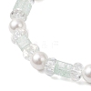 Crackle Glass & Shell Pearl Beaded Stretch Bracelets for Women BJEW-JB12384-03-3