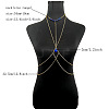 Alloy & Iron Tassel Sexy Body Chains with Blue Acrylic Teardrop Beads for Women WG92352-01-4