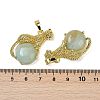 Natural Flower Amazonite Ball with Leopard Shape Brass Pendants KK-F887-04G-30-3