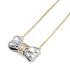 Brass Micro Pave Clear Cubic Zirconia Pendant Box Chain Necklaces for Women NJEW-U015-06P-01-1