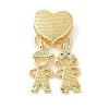 Brass Micro Pave Cubic Zirconia Pendants KK-P294-22G-1