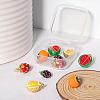 10Pcs 5 Style Fruit Theme Brass Enamel Pendants KK-LS0001-32-6