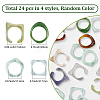4 Styles Resin & Acrylic Finger Rings for Women RJEW-SC0001-24-2