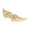 Brass Micro Pave Clear Cubic Zirconia Hollow Wings with Heart Connector Charms KK-L229-062G-2