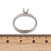 304 Stainless Steel Cuff Ring Components STAS-D372-01P-3