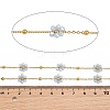 Glass & 304 Stainless Steel Cable Chain Beaded Chains SA-CBAD321-03A-3