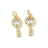 Brass Micro Pave Cubic Zirconia Pendants KK-L239-009G-1