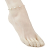Dyed Rice Natural Shell & 304 Stainless Steel Link Chain Anklets AJEW-AN00727-2