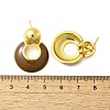 Flat Round Brass Enamel Stud Earrings EJEW-B120-06G-02-3