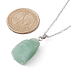 Natural Green Aventurine Nugget Pendant Necklaces NJEW-JN04507-03-3