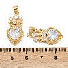 Brass Micro Pave Clear Cubic Zirconia Pendants KK-C109-03G-3