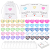 50Pcs 10 Colors Heart Translucent Water Ripple Resin Cabochons DIY-PH0036-55-1