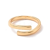 Brass Simple Line Wrap Open Cuff Ring for Women RJEW-P034-08G-2