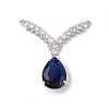 Rack Plating Brass Micro Pave Cubic Zirconia 2-Loop Pendants KK-C019-02P-2