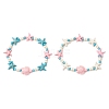 2Pcs Synthetic Turquoise Beads Stretch Bracelets BJEW-JB12019-2