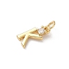 Brass Pave Clear Cubic Zirconia Charms KK-A273-01G-K-2