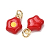 Brass Enamel Pendants KK-CJC21A4-01G-06-RS-3