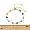 Adjustable Natural Tourmaline & Cultured Freshwater Pearl Beads Slider Bracelets for Women BJEW-JB13609-01-2