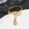 Brass Micro Pave Cubic Zirconia Finger Rings RJEW-H258-11G-1