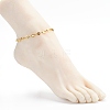 Brass Coffee Bean Chain Anklets AJEW-AN00420-4