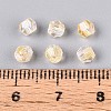 Transparent Spray Painted Glass Beads X1-EGLA-N018-4mm-09-4