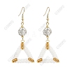 Handmade Glass Seed Beads Triangle Dangle Earrings EJEW-FS00080-1