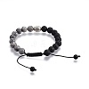 Natural Lava Rock Braided Bead Bracelets BJEW-JB04128-01-3