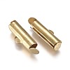 Brass Slide On End Clasp Tubes KK-TAC0003-04B-G-2